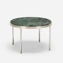 occasional table by attribution Nicos Zographos, c. 1985, polished aluminum, marble, steel, sold Jan 2020