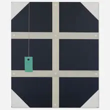 Matthew Brannon, I'd Rather Not Say, 2009, acrylic, thread, paper collage and canvas collage on canvas