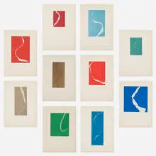 Torn Drawings portfolio by Leon Polk Smith, 1965, color lithographs mounted to paper, sold Jan 2020