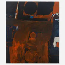 O+B Arrangement by Joe Stefanelli, 1962, oil on canvas, sold Jan 2020