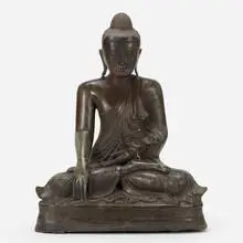 Burmese, Mandalay Buddha, bronze