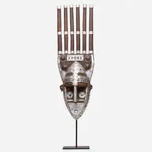 ntomo mask by Bamana, carved and painted wood, metal, sold Jan 2020