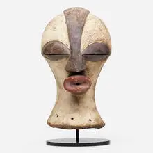Songye, Kikashi (female mask) for the Kifwebe Society, carved and painted wood