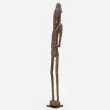 carved figure by Dogon or Senufo artist, carved wood, metal, sold Jan 2020