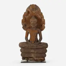 Thai, Buddha Muchalinda, carved wood