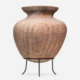Ban Chiang Style, vessel, earthenware with buff slip and red oxide decoration