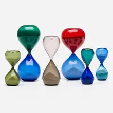 Clessidre, set of six by Paolo Venini, c. 1955, glass, sand, sold Jan 2020