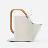 Richard Sapper, Bandung teapot, 1990, polished stainless steel, wicker