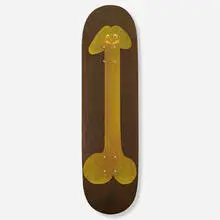 Chris Ofili, Skatedeck, 2014, Canadian Hardrock Maple, gold automotive paint, screenprint