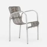 Adrien Claude, armchair, c. 1945, aluminum, perforated and enameled steel