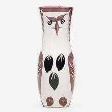 Chouetton vase by Pablo Picasso, 1952, glazed and incised earthenware decorated in oxides, sold Jan 2020