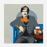 Rodney Graham, A Glass of Beer, 2005, screenprint on mirror