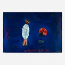 Harmony Lynn Hammond, Fan Lady Meets Ruffled Waters, 1979-80, acrylic and oil crayon on paper