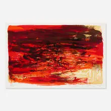 Untitled by Zao Wou-ki, 1965, lithograph on paper, sold Oct 2019