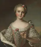 Jean-Marc Nattier, Untitled, holding a carnation oil on canvas 62.5 x 52.5cm 85 x 75cm overall Provenance: Farm House