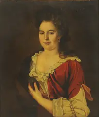 Untitled by Jonathan Richardson, holding her long hair oil on canvas 78 x 66cm, sold Jun 2021