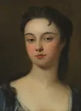 Michael Dahl, Untitled, in a blue dress oil on canvas 42 x 30.5cm The Monoux family lived at Wootton House