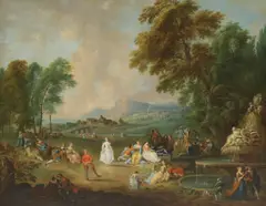 Bonaventure de Bar, Untitled, 1700-1729) A fête champêtre oil on canvas 74 x 93cm