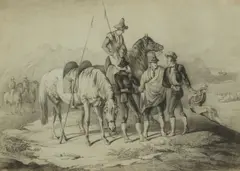 Samuel John Carter, Untitled, black chalk 35 x 48cm (3)