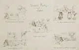 Louis Wain, Untitled, pen and ink sheet 25.5 x 36.5cm