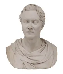 Julius Troschel, Untitled, a marble bust of a moustachioed gentleman