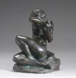 Harriet Whitney Frishmuth, Seated Nude, 1920, brown and verdigris patinated bronze