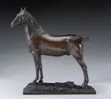 Henry Shrady, A Standing Horse, 1902, brown patinated bronze