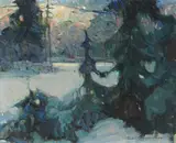 Frank Schoonover, A Mountain Lake in Winter