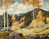 Fremont Ellis, Aspens, Santa Fe Canyon, oil on canvas
