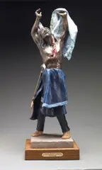 Tom Knapp, Ghost Dancer, Sioux, polychrome bronze on a wooden base