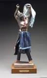 Tom Knapp, Ghost Dancer, Sioux, polychrome bronze on a wooden base