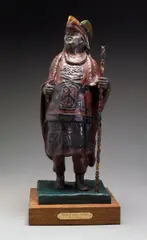 Tom Knapp, Kwakiutl Dance Speaker, Northwest Coast, polychrome bronze on a wooden base