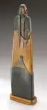 Larry Yazzie, Standing Indian Brave, polychrome bronze on a wooden base