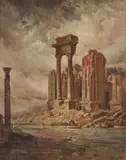 Diedrich Henry Gremke, Earthquake Ruins (Crocker Bank), 1906, oil on canvas