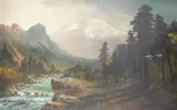 Charles M. Doughty, Mount Shasta from McCloud River, oil on canvas