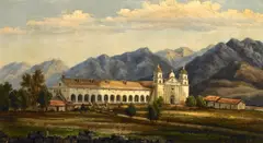 Henry Ford, A View of the Santa Barbara Mission, 1882, oil on canvas