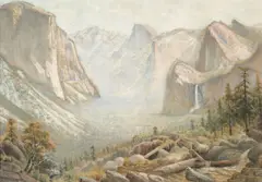 Yosemite Valley by Jack Wisby, oil on canvas laid down, offered Apr 2005