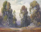 Percy Gray, A Farmhouse Under Eucalyptus Trees