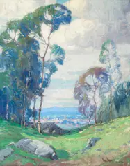 Through the Trees by Paul Lauritz, oil on canvas, sold Apr 2005
