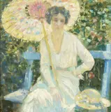 John Hubbard Rich, Mabel in the Garden (No. 6), oil on canvas