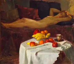 Géza Kende, Sleep (Nude and Still Life), 1931, oil on canvas