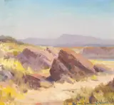 Marion Wachtel, An Expansive Landscape with Boulders Near a Path