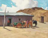 George Kennedy Brandriff, Trading Post, Oraibi, Arizona, oil on board