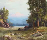 Robert Wood, Mt. Rainier at Sunset, 1943, oil on canvas