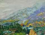 Ferdinand Kaufmann, Blue Mountains, 1938, oil on board