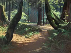 Trail of Giants by Robert Rishell, oil on canvas, offered Apr 2005