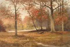 Autumn Trees by Robert Wood, oil on canvas laid down, sold Apr 2005