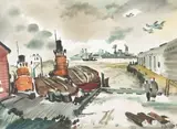 Dong Kingman, Navy Day, 1939, pencil and watercolor on paper
