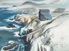 A Barn on the Coast by Millard Sheets, pencil and watercolor on paper, sold Apr 2005