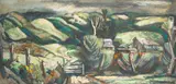 Philip Latimer Dike, Hills Behind Chino, oil on masonite